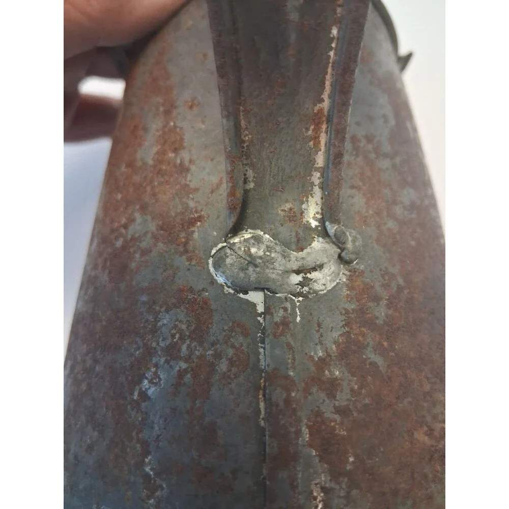 VTG CANCO Galvanized Steel Milk Cream Pitcher 30 oz Farmhouse Primitive Jug 1920